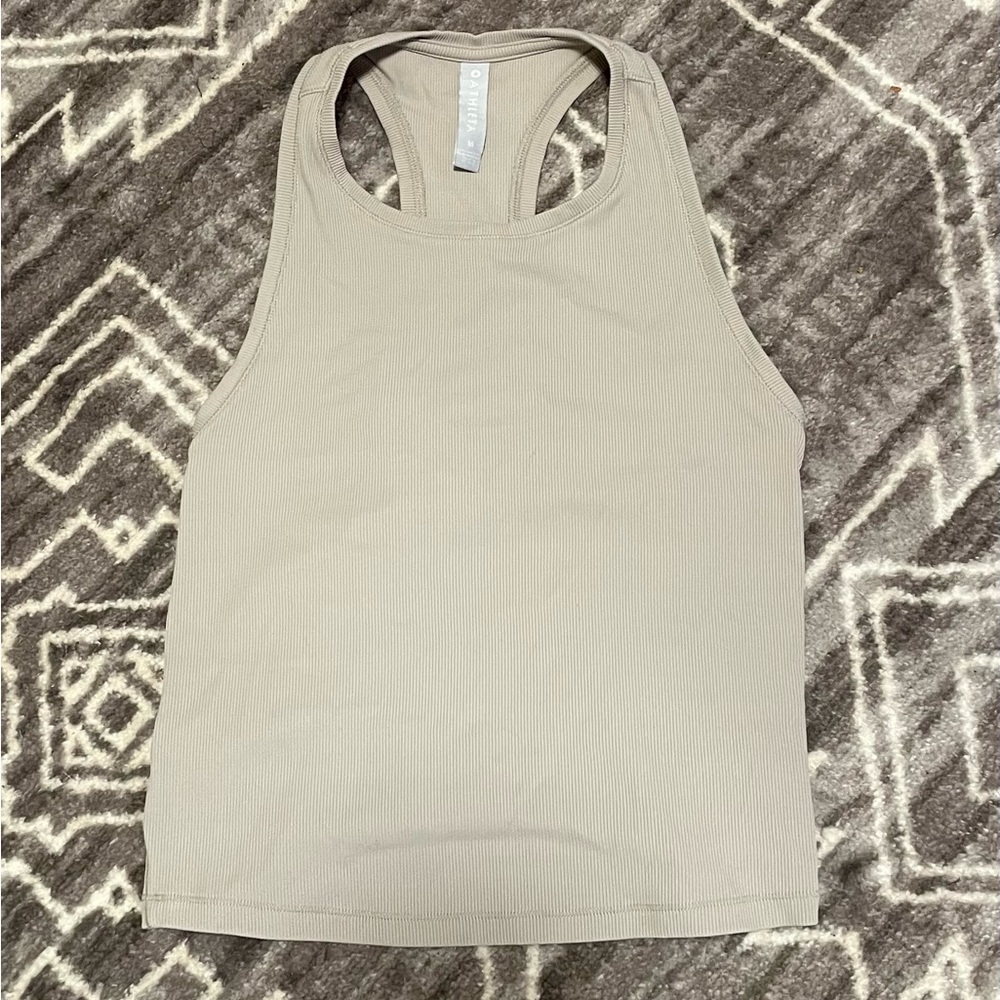 Athleta cropped ribbed racer back tank.